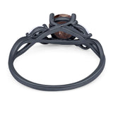 Art Deco Round Natural Stone Twisted Ring