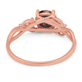 Art Deco Round Natural Stone Twisted Ring