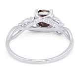 Art Deco Round Natural Stone Twisted Ring