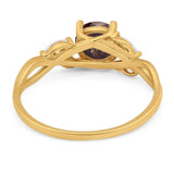 Art Deco Round Natural Stone Twisted Ring