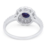 Art Deco Round Natural Stone Floral Ring