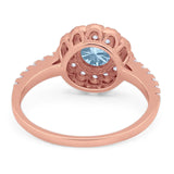 Art Deco Round Natural Stone Floral Ring