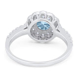 Art Deco Round Natural Stone Floral Ring