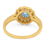 Art Deco Round Natural Stone Floral Ring