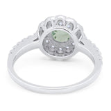 Art Deco Round Natural Stone Floral Ring