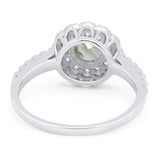 Art Deco Round Natural Stone Floral Ring