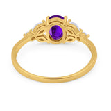 Art Deco Oval Trillium Ring