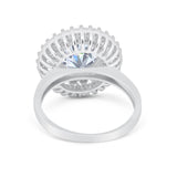 Vintage Style Round Natural Stone Cocktail Ring