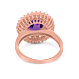 Vintage Style Round Natural Stone Cocktail Ring