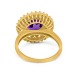 Vintage Style Round Natural Stone Cocktail Ring