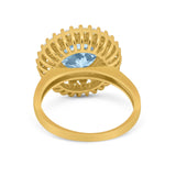 Vintage Style Round Natural Stone Cocktail Ring