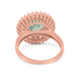 Vintage Style Round Natural Stone Cocktail Ring