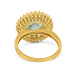 Vintage Style Round Natural Stone Cocktail Ring