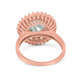 Vintage Style Round Natural Stone Cocktail Ring