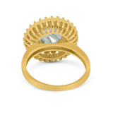 Vintage Style Round Natural Stone Cocktail Ring