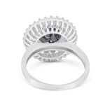 Vintage Style Round Natural Stone Cocktail Ring