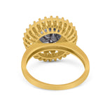 Vintage Style Round Natural Stone Cocktail Ring