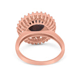 Vintage Style Round Natural Stone Cocktail Ring