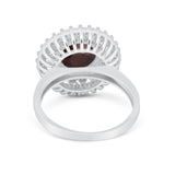 Vintage Style Round Natural Stone Cocktail Ring