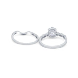 Two Piece Oval Solitaire Ring 