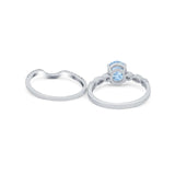 Two Piece Oval Solitaire Ring 