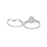 Two Piece Oval Solitaire Ring 