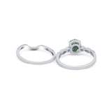Two Piece Oval Solitaire Ring 