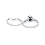 Two Piece Oval Solitaire Ring 