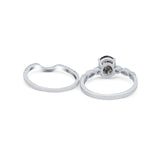 Two Piece Oval Solitaire Ring 