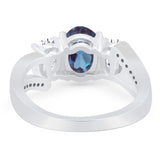 Art Deco Oval Natural Stone Trio Ring