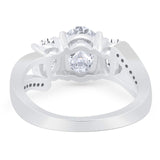 Art Deco Oval Natural Stone Trio Ring