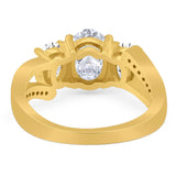 Art Deco Oval Natural Stone Trio Ring