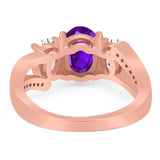 Art Deco Oval Natural Stone Trio Ring