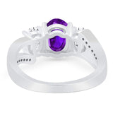 Art Deco Oval Natural Stone Trio Ring