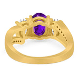 Art Deco Oval Natural Stone Trio Ring