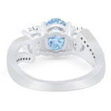 Art Deco Oval Natural Stone Trio Ring