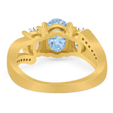 Art Deco Oval Natural Stone Trio Ring