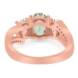 Art Deco Oval Natural Stone Trio Ring