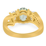 Art Deco Oval Natural Stone Trio Ring