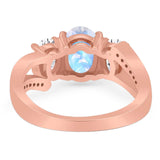 Art Deco Oval Natural Stone Trio Ring