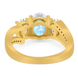 Art Deco Oval Natural Stone Trio Ring