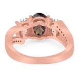 Art Deco Oval Natural Stone Trio Ring