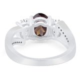 Art Deco Oval Natural Stone Trio Ring