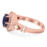 Art Deco Round Natural Stone Wedding Ring