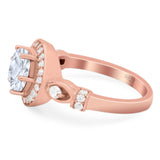 Art Deco Round Natural Stone Wedding Ring