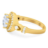 Art Deco Round Natural Stone Wedding Ring