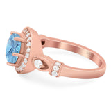 Art Deco Round Natural Stone Wedding Ring