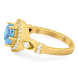 Art Deco Round Natural Stone Wedding Ring