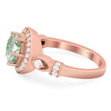 Art Deco Round Natural Stone Wedding Ring