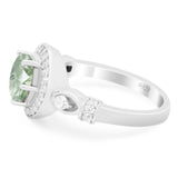 Art Deco Round Natural Stone Wedding Ring